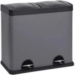 SVITA T2X24 Edelstahl M&uuml;lleimer 48 Liter (2 x 24L) Treteimer Abfalleimer