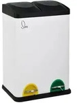 SVITA TC2X20 M&uuml;lleimer M&uuml;lltrennsystem Abfalleimer mit F&auml;chern Wei&szlig; 40 Liter