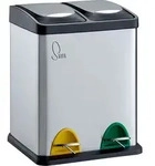 SVITA TC2X8 16 Liter Abfalleimer M&uuml;lleimer M&uuml;lltrennung Edelstahl 2x8L Silber -