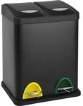 SVITA TC2X8 16 Liter Abfalleimer M&uuml;lleimer M&uuml;lltrennung 2x8L Schwarz - Schwarz