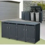 ML-Design M&uuml;lltonnenbox 4er f&uuml;r 4 Tonnen, 240L 264x80x116,3 cm Anthrazit,...