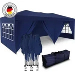 Kronenburg Faltpavillon 3x6m - Wasserfest, UV-Schutz 50+, 6 Seitenteile, blau - Blau