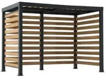 Sunjoy Stahl/Holz Pergola / Pavillon 2x3 MARAO - 191cm x 313cm - Schwarz/Braun