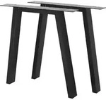 MetaloPro Tischbeine Thusia Lite &ndash; 2x Schwarze Metall-Tischbeine in Trapezform f&uuml;r