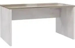 B&uuml;rotisch Schreibtisch DURO 140 cm Nachbildung Pinie wei&szlig; antik von Forte - Braun