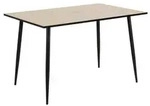 OXM Rechteckiger Esstisch Valencia Melamin Matt White Wash Wildeiche Rauh / Metall