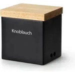 Continenta Vorratsdose schwarz mit Holzdeckel 14 x 12 x 15,5 cm - Schwarz/Hellbraun