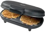 Bestron Doppel-Waffeleisen f&uuml;r klassische Herzwaffeln, Herzwaffeleisen mit Backampel