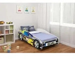 ACMA Jugendbett Kinderbett Auto-Bett Junior Cars Bett Komplett-Set mit Matratze,