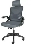VOUNOT&reg; B&uuml;rostuhl ergonomisch, Schreibtischstuhl mit Einstellbarer Kopfst&uuml;tze Grau