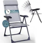 CASARIA&reg; Gartenst&uuml;hle 2er Set Klappbar 6-fach Verstellbar Alu mit hoher