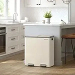 SONGMICS M&uuml;lleimer M&uuml;lltrennsystem, mit 2 F&auml;chern, 2 x 30 L, K&uuml;che - Beige