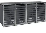 Zelsius M&uuml;lltonnenbox-Set f&uuml;r vier M&uuml;lltonnen | Anthrazit RAL 7016 |...