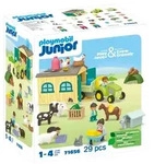 PLAYMOBIL Junior 71656 JUNIOR: Bauernhof-Abenteuer mit Traktor, Anh&auml;nger und