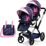 Bayer Design Zwillingspuppenwagen Xeo Twin 26716AA, Tasche, verstellbarer Griff,
