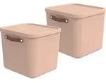 Rotho 2er-Set Aufbewahrungsbox 40L Maloja - Kunststoffbox mit Deckel -...