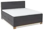 Boxspringbett Messina 180x200 cm mit Bettkasten, Beleuchtung & USB, Anthrazit,