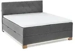 Boxspringbett Messina 180x200 cm mit Bettkasten, Beleuchtung & USB, Anthrazit,
