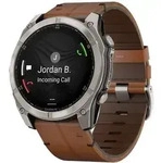 Garmin Fenix 8, 3,56 cm (1.4"), AMOLED, Touchscreen, 32 GB, GPS, 92 g - Braun/Silber