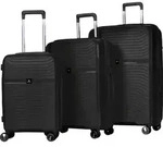 Hoffmanns 3-tlg.Kofferset POLYPROPYLENE Modell DAISY 03201 Schwarz - Schwarz