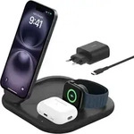 Belkin BOOST Charge 3in1 Qi2 15W magn.Ladestation schw.WIZ029vfBK - Schwarz