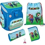Super Mario - CLOU Schulranzen Set, 5-teilig - Blau