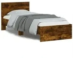 vidaXL Bettgestell mit Kopfteil R&auml;uchereiche 90x190 cm Holzwerkstoff - Braun