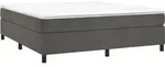 vidaXL Boxspringbettgestell Dunkelgrau 200x200 cm Samt - Grau