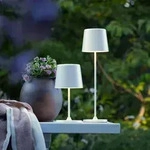 Portable LED Au&szlig;en Tischlampe, 37 cm, 310lm, Touchdimmer, USB, wei&szlig; - Wei&szlig;