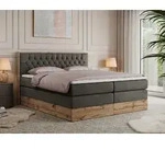 MKS MEBLE King Boxspringbett 180x200 mit Bettkasten Eiche, Polsterbett 180x200...