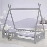 ML-Design Kinderbett Tipi 80x160 cm mit Rausfallschutz und Lattenrost,...