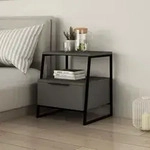 DECORTIE Pal Modern Nachttisch Anthrazit Grau Mehrzweck , 45 x 40 x 50 cm - Grau