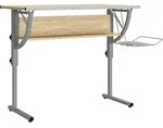 vidaXL Basteltisch Sonoma Eiche & Grau 110x53x(58-87) cm Holzwerkstoff - Braun