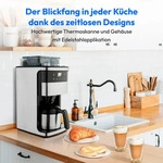 MEDION Kaffeemaschine mit Mahlwerk und Thermoskanne (1 Liter, max. 8 Tassen, 8