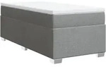 vidaXL Boxspringbett mit Matratze Hellgrau 90x190 cm Stoff - Grau