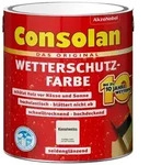 Consolan Wetterschutzfarbe, Deckender Holzschutz f&uuml;r Au&szlig;en, Kieselwei&szlig;, 2,5...