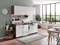 K&uuml;che K&uuml;chenzeile Singlek&uuml;che Eiche York Wei&szlig; Oliver 195 cm, mit Duo-Kochmulde,