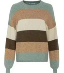 ONLY ONLATIA L/S STRIPE PULLOV KNT NOOS Hedge Green/W. Toasted Coconut/Pumi XS - XS