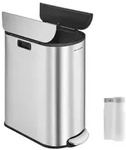SONGMICS M&uuml;lleimer K&uuml;che, M&uuml;lltrennsystem 2 F&auml;cher, 30 L und 20 L, schmaler