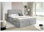 MEBLINI Boxspringbett mit Bettkasten - 180x220 - H3/Grau Cordstoff - TALIA -