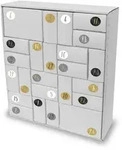 itenga SET Adventskalender zum F&uuml;llen Quader Mix (wei&szlig;) + Sticker Z52 - Wei&szlig;