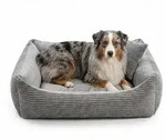 4L Textil MOLLY Hundebett aus Cord mit erh&ouml;htem Rand, abnehmbarer waschbarer Bezug,