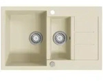vidaXL Granitsp&uuml;le Doppelbecken Beige - Beige