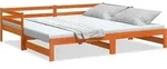 vidaXL Tagesbett Ausziehbar Wachsbraun 80x200 cm Massivholz Kiefer - Braun