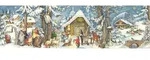 Adventskalender Nostalgisch &ndash; Panorama Winterlandschaft Am Stall mit Tieren - Wei&szlig;