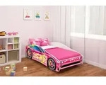 ACMA Jugendbett Kinderbett Auto-Bett Junior Cars Bett Komplett-Set mit Matratze,
