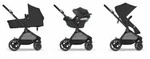 Cybex Eos Basic 3-in-1 Kinderwagen Schwarz + Adapter + Aton B2 I-Size Autositz Moon