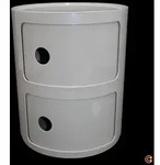 Kartell Componibili Container Schrank Aufbewahrung Rund 2 Ebenen Taubengrau -...