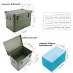 ALUBOX 78 Liter in gr&uuml;n - Alubox mit Deckel, Transportbox, Alukiste - Angelkiste -