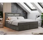 Boxspringbett 180x200 mit Led, Polsterbett mit LED Kopfteil - Multipocket-Matratze -